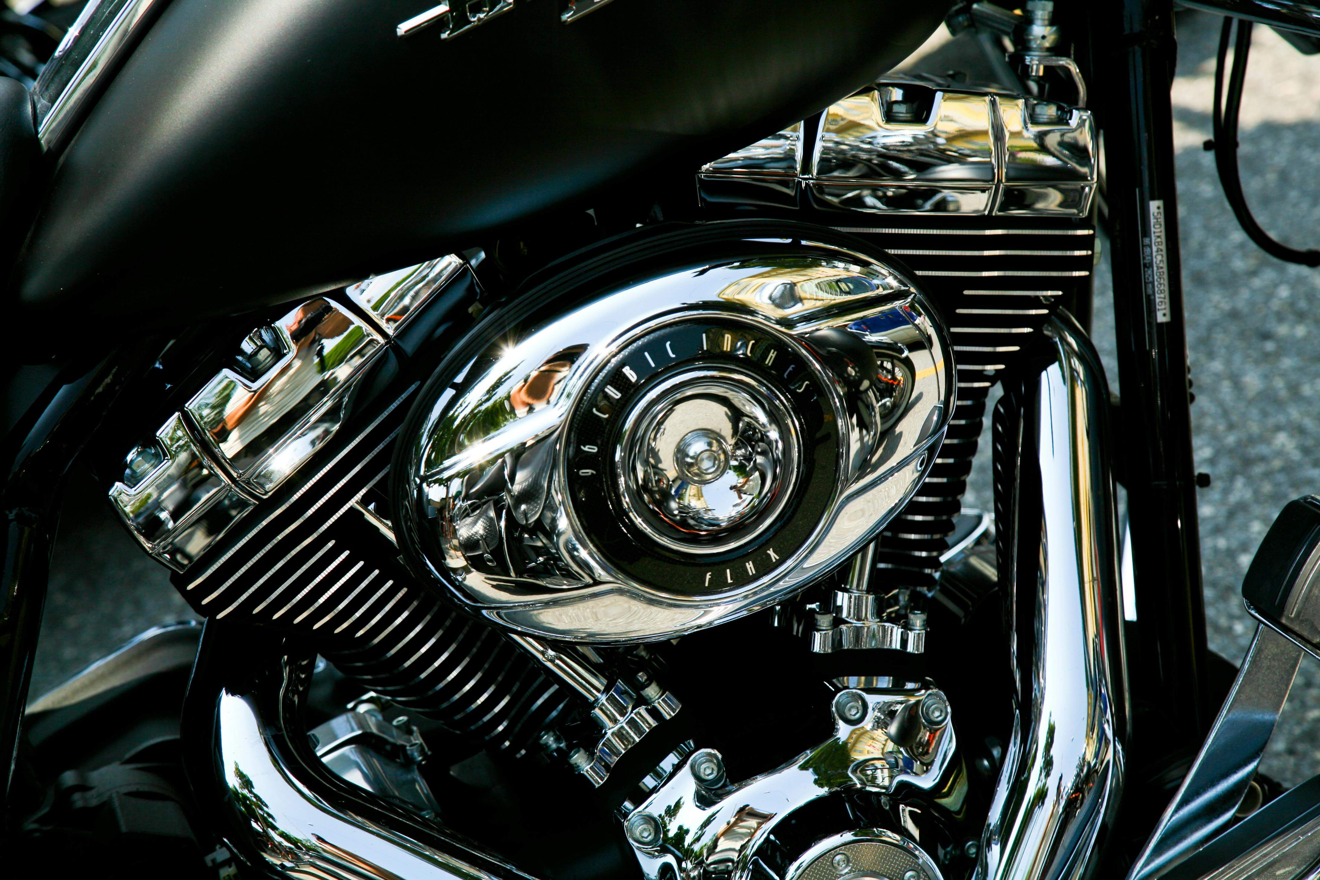 Motorcycle engine close up